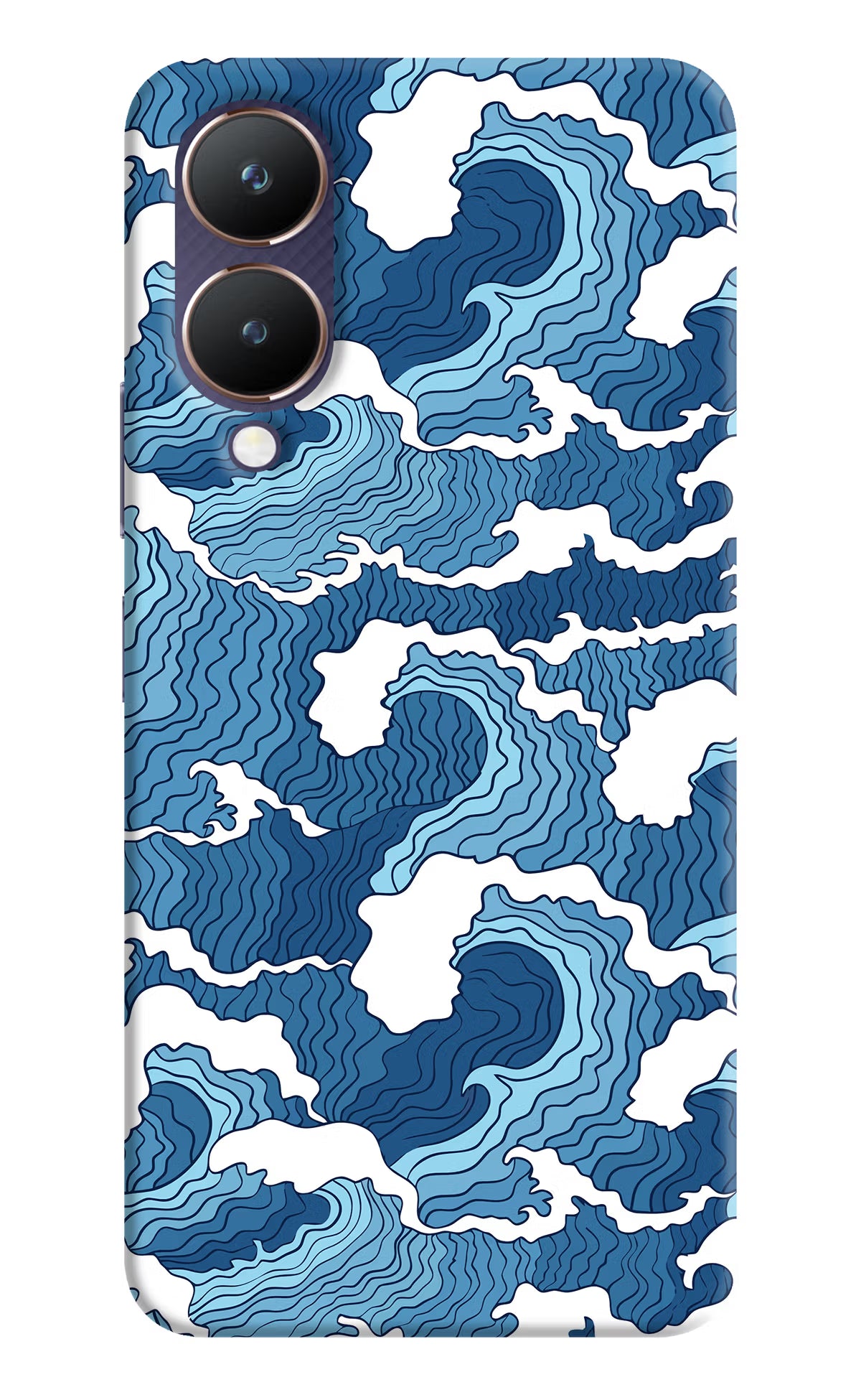 Blue Waves Vivo Y28 5G Hard Case Back Cover by Casekaro