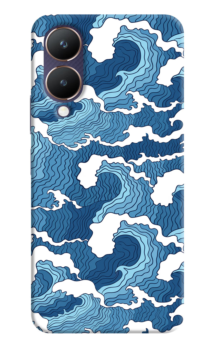 Blue Waves Vivo Y28 5G Back Cover, Hard case