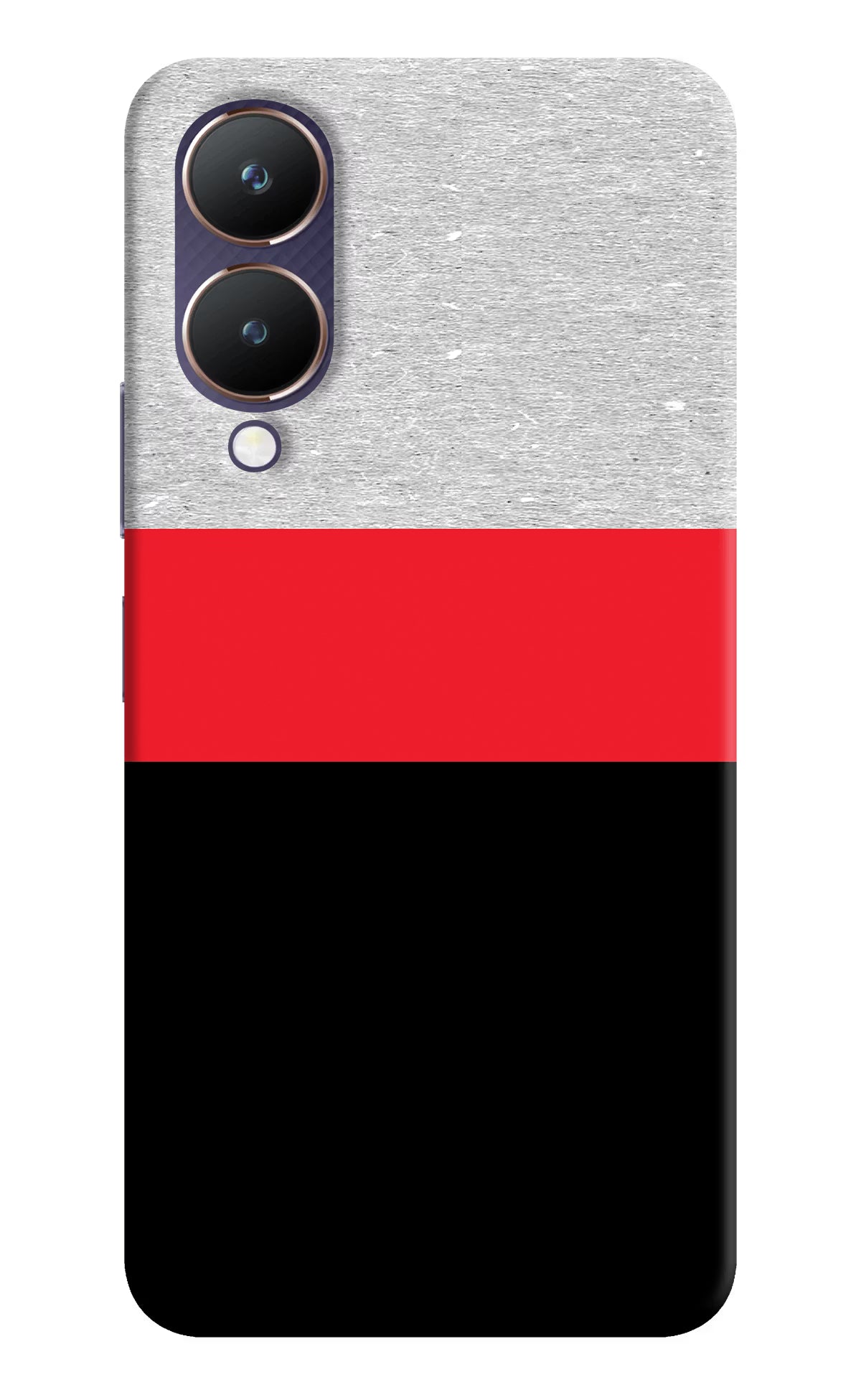 Tri Color Pattern Vivo Y28 5G Hard Case Back Cover by Casekaro