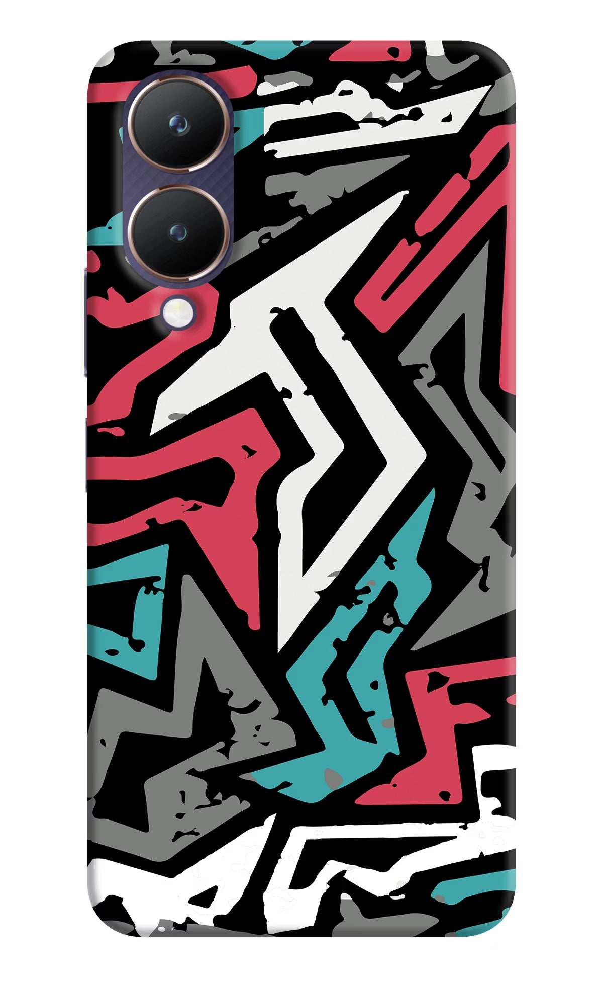 Geometric Graffiti Vivo Y28 5G Hard Case Back Cover by Casekaro