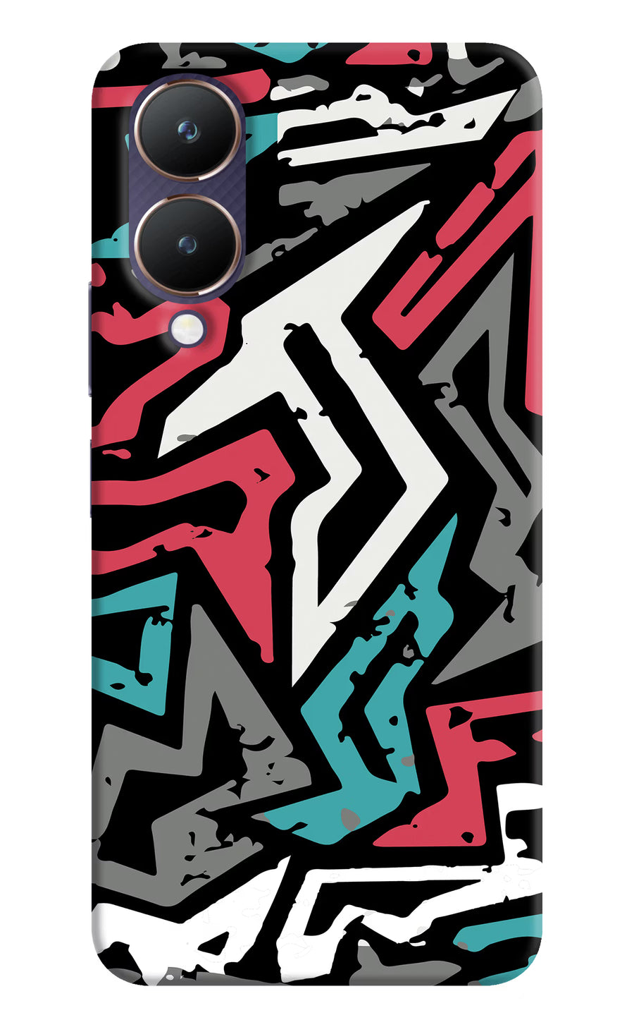 Geometric Graffiti Vivo Y28 5G Back Cover, Hard case