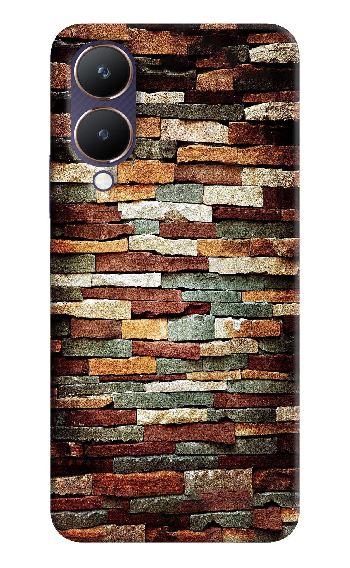 Bricks Pattern Vivo Y28 5G Back Cover