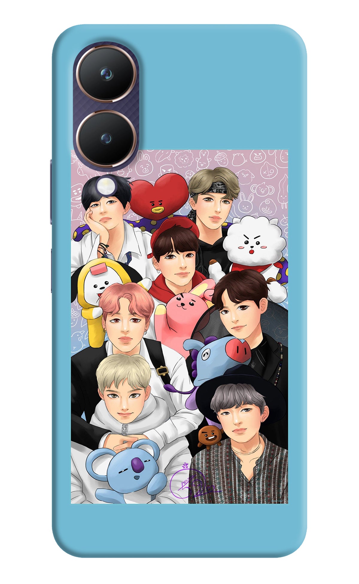 BTS with animals Vivo Y28 5G Back Cover