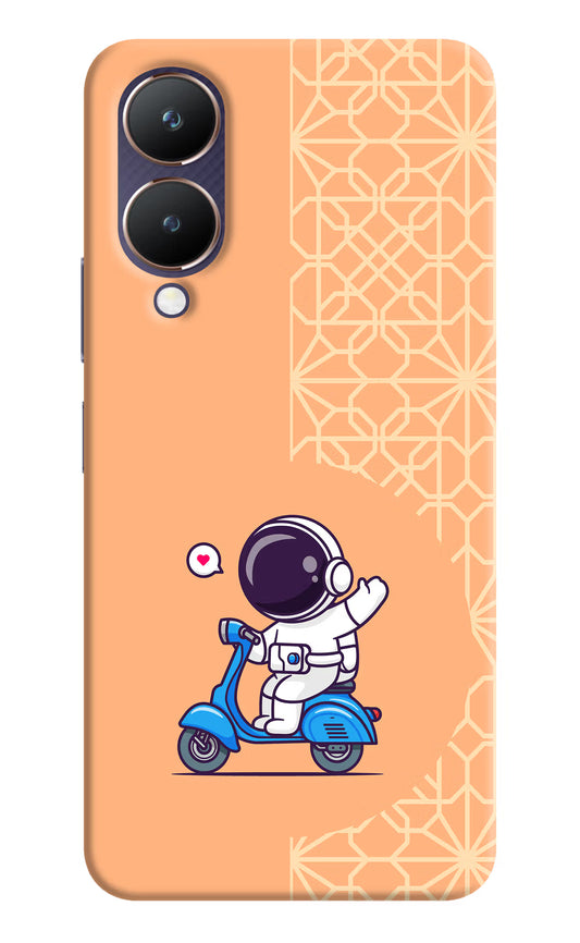 Cute Astronaut Riding Vivo Y28 5G Hard Case Back Cover by Casekaro