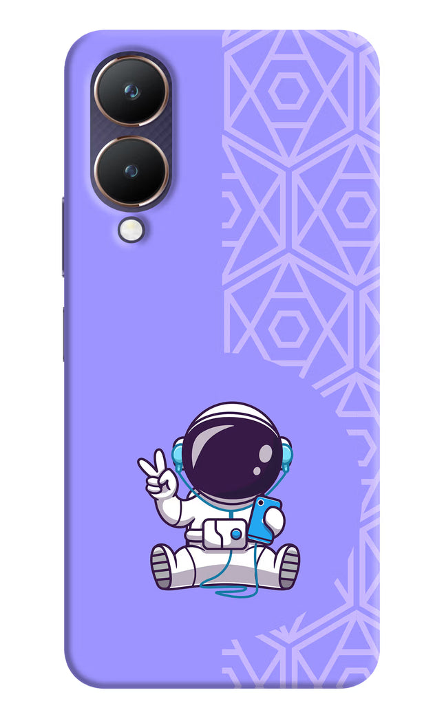 Cute Astronaut Chilling Vivo Y28 5G Hard Case Back Cover by Casekaro