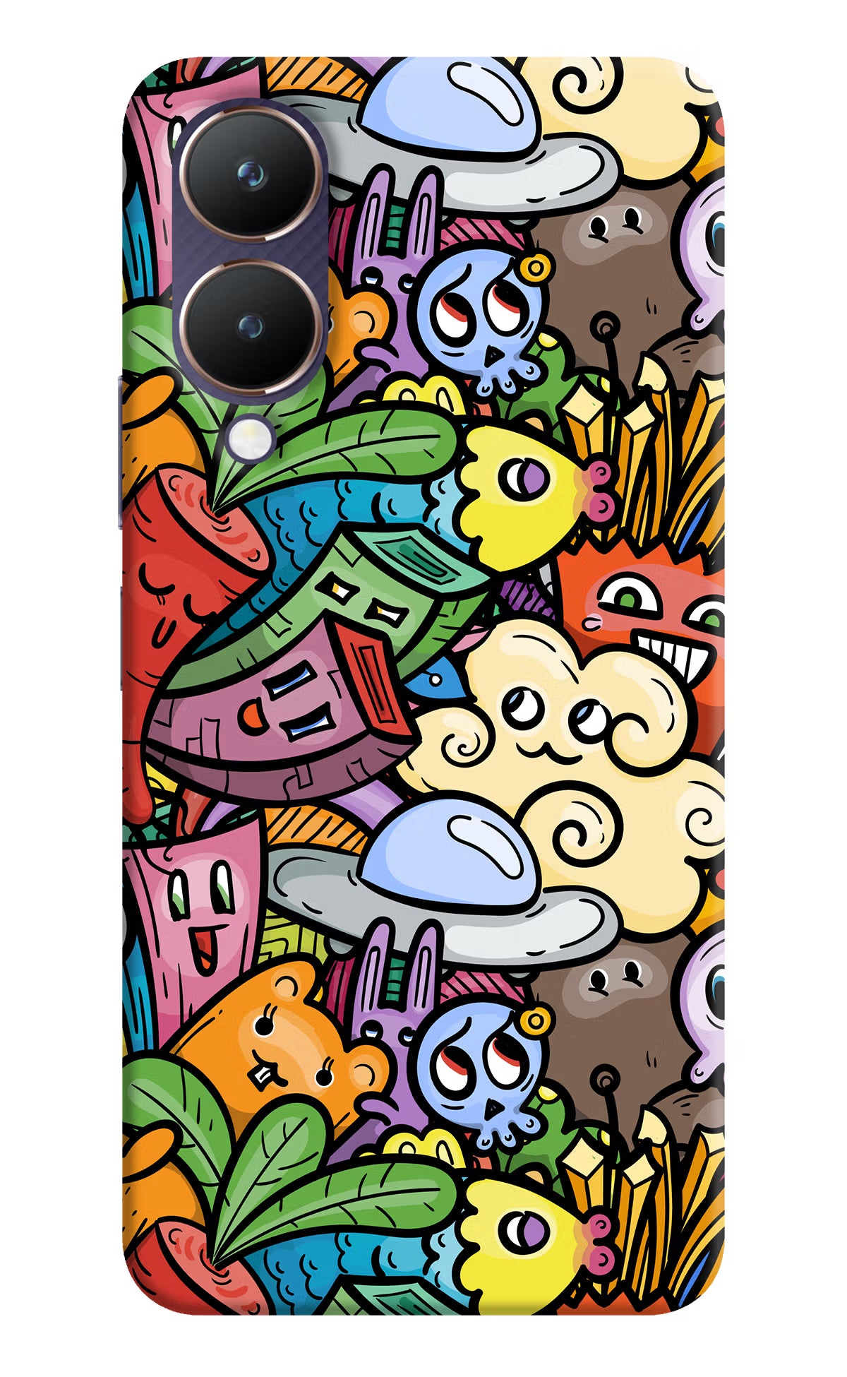 Veggie Doodle Vivo Y28 5G Hard Case Back Cover by Casekaro