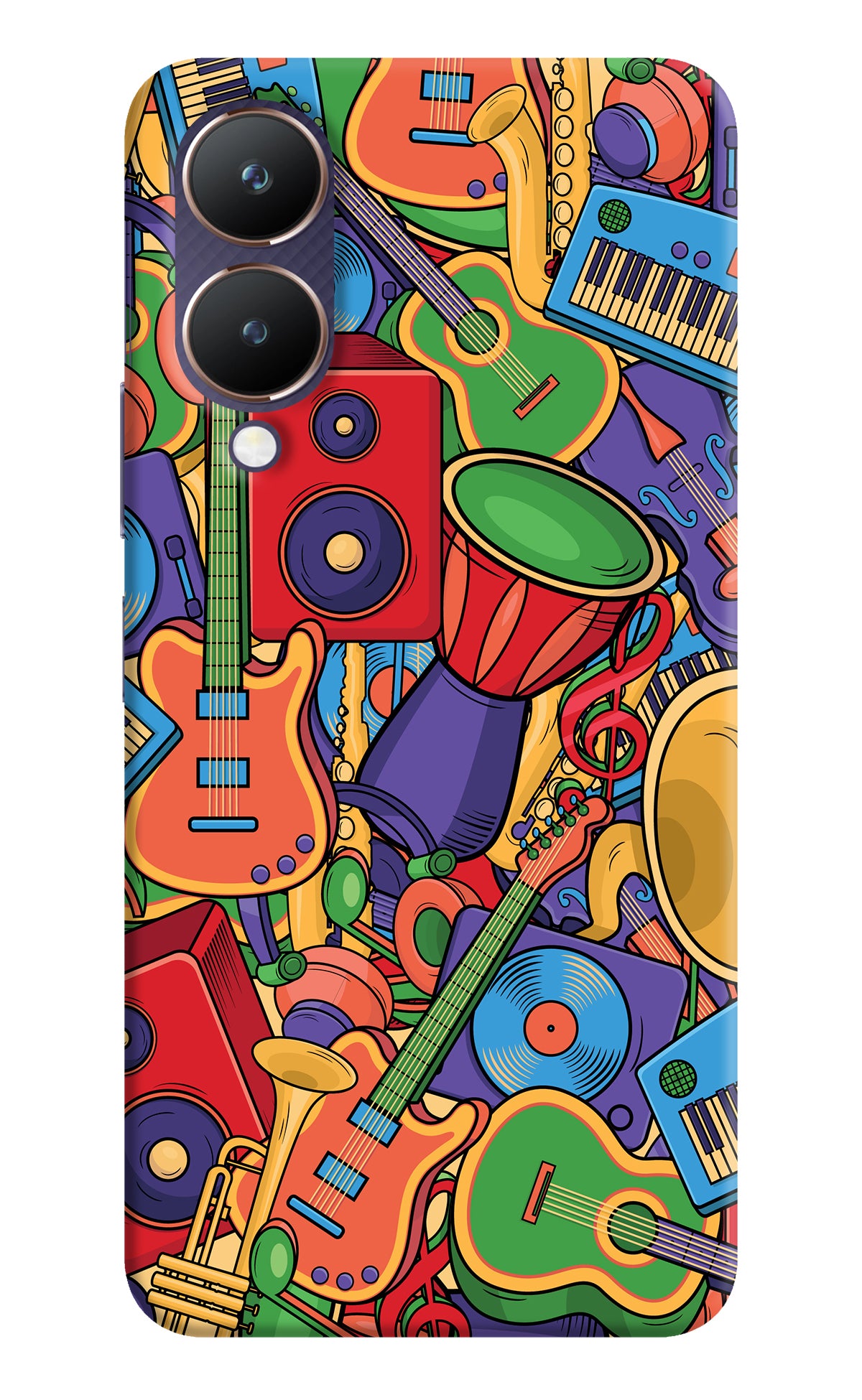 Music Instrument Doodle Vivo Y28 5G Back Cover