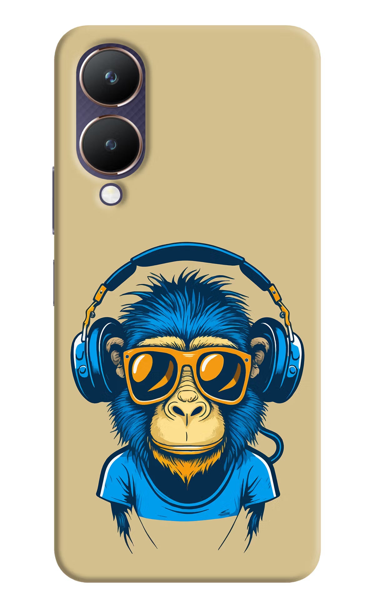 Monkey Headphone Vivo Y28 5G Hard Case Back Cover by Casekaro