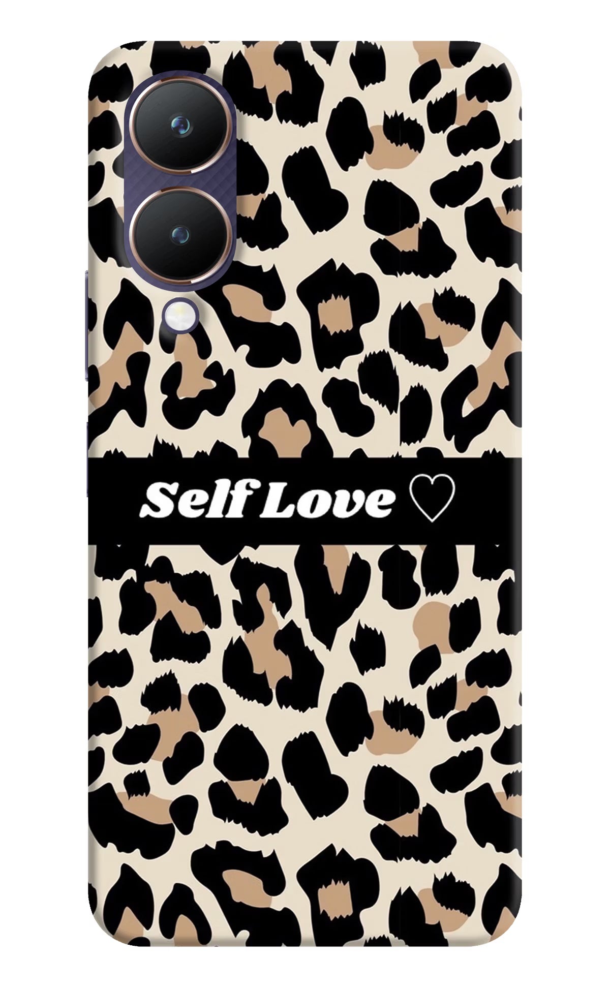 Leopard Print Self Love Vivo Y28 5G Hard Case Back Cover by Casekaro