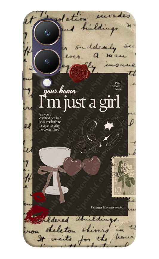 I am just a girl Vivo Y28 5G Hard Case Back Cover by Casekaro
