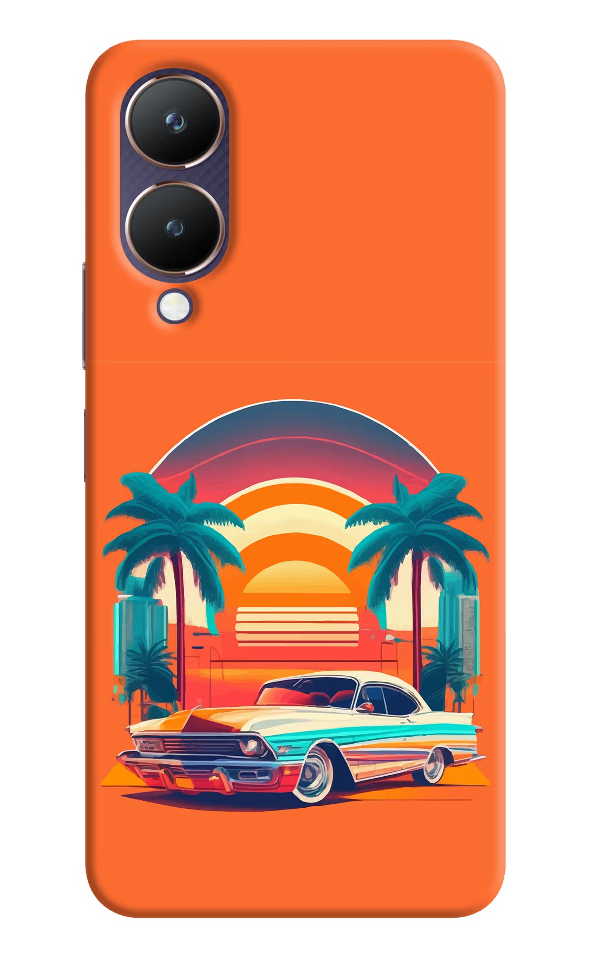 Palm Drive 80s Vivo Y28 5G Hard Case Back Cover by Casekaro