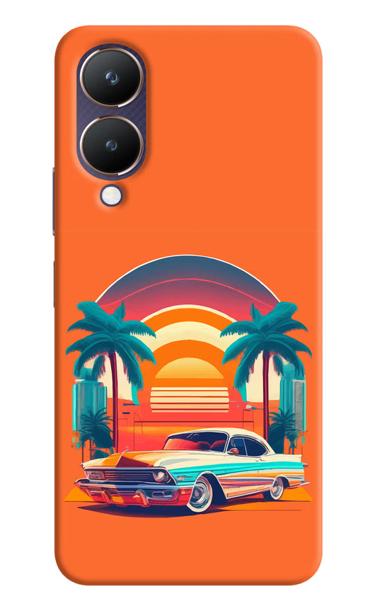 Palm Drive 80s Vivo Y28 5G Hard Case Back Cover by Casekaro