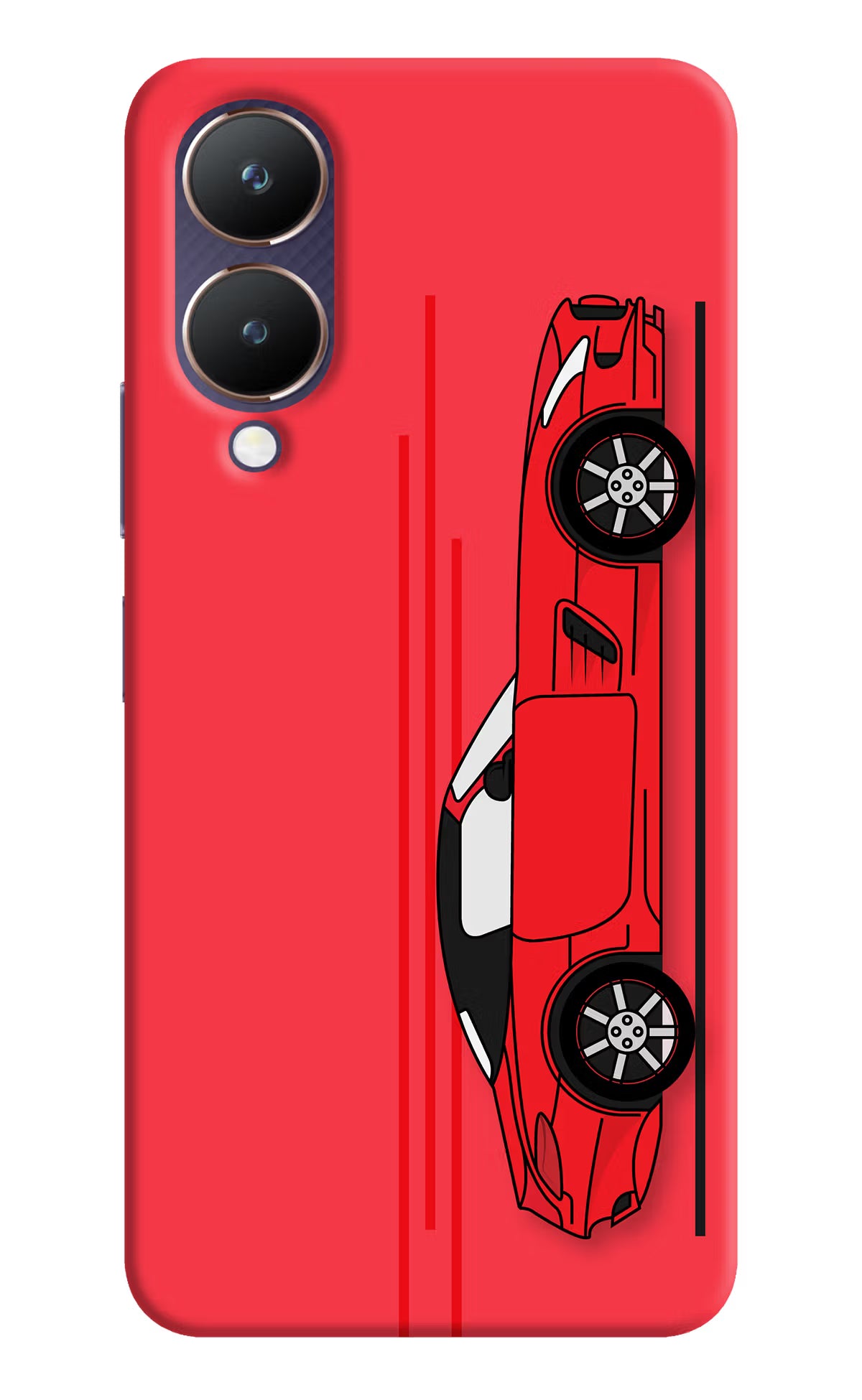 Red Velocity Vivo Y28 5G Hard Case Back Cover by Casekaro