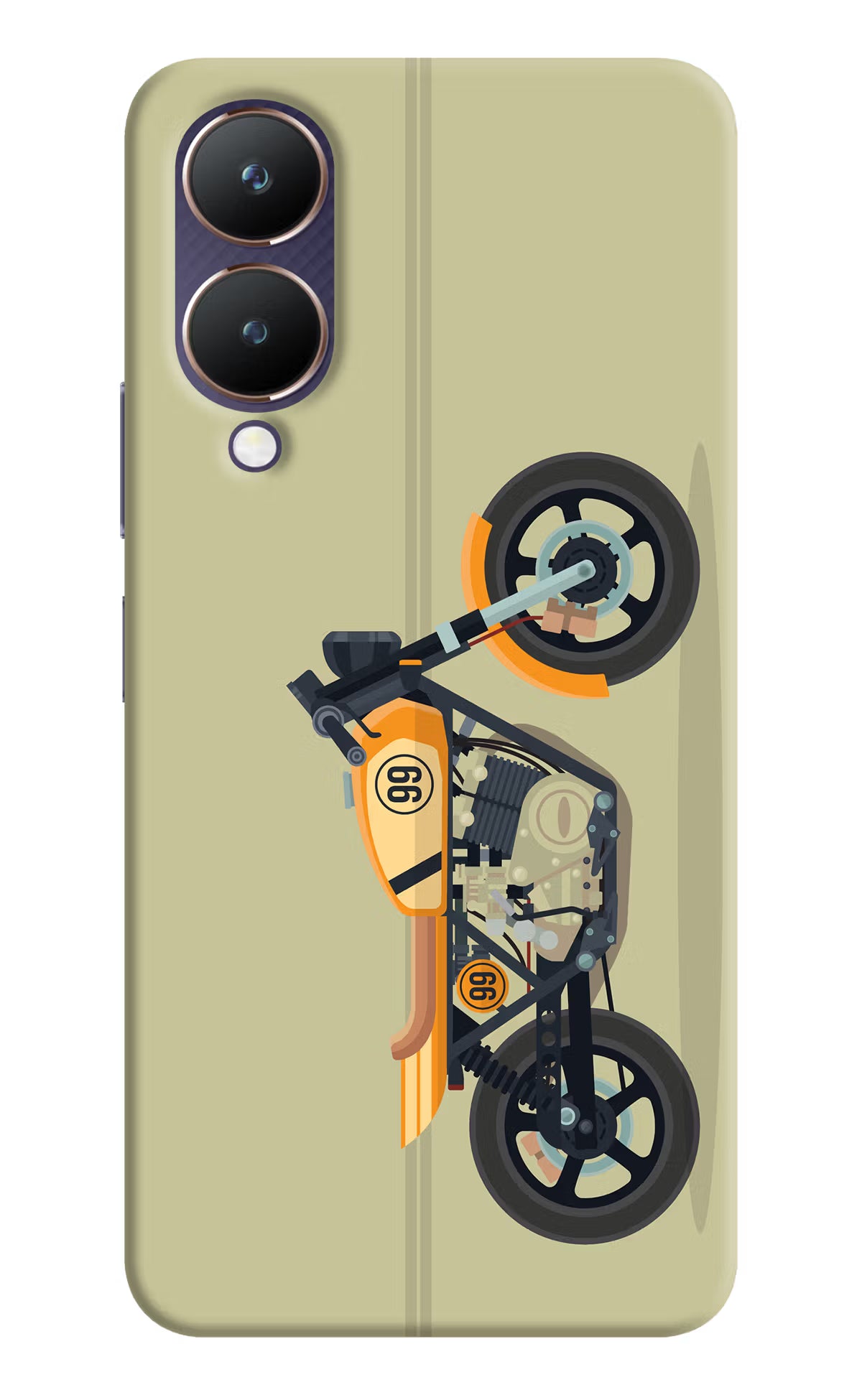 Vertical Speedster Vivo Y28 5G Hard Case Back Cover by Casekaro