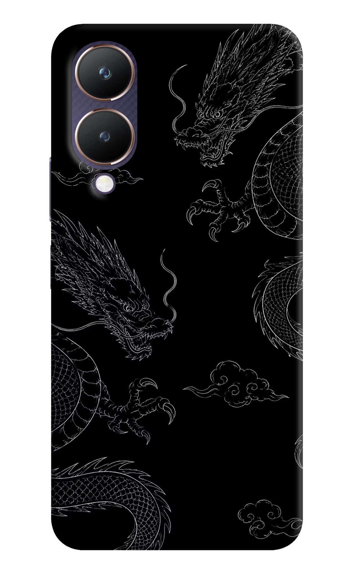 Twin Dragons Vivo Y28 5G Hard Case Back Cover by Casekaro