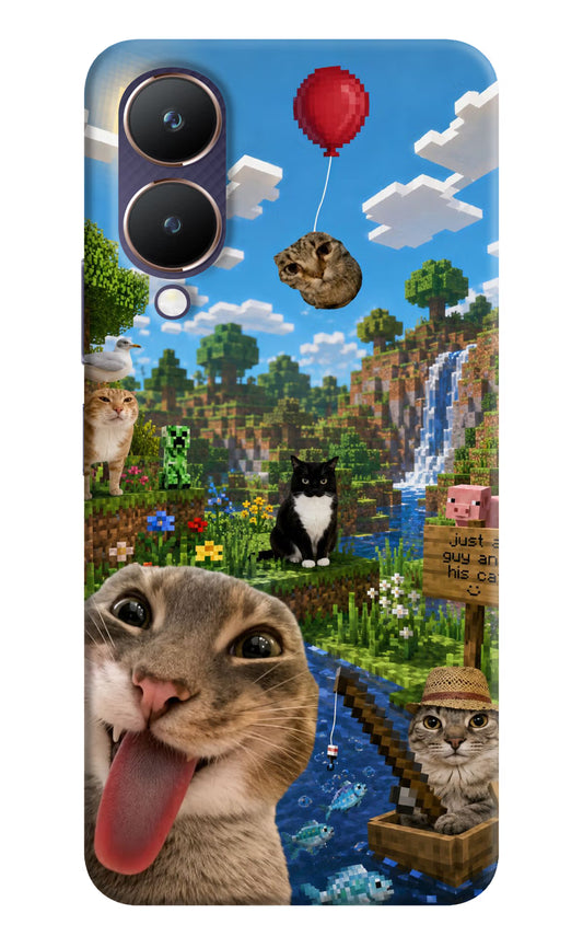 Minecraft Cat Chaos Vivo Y28 5G Hard Case Back Cover by Casekaro