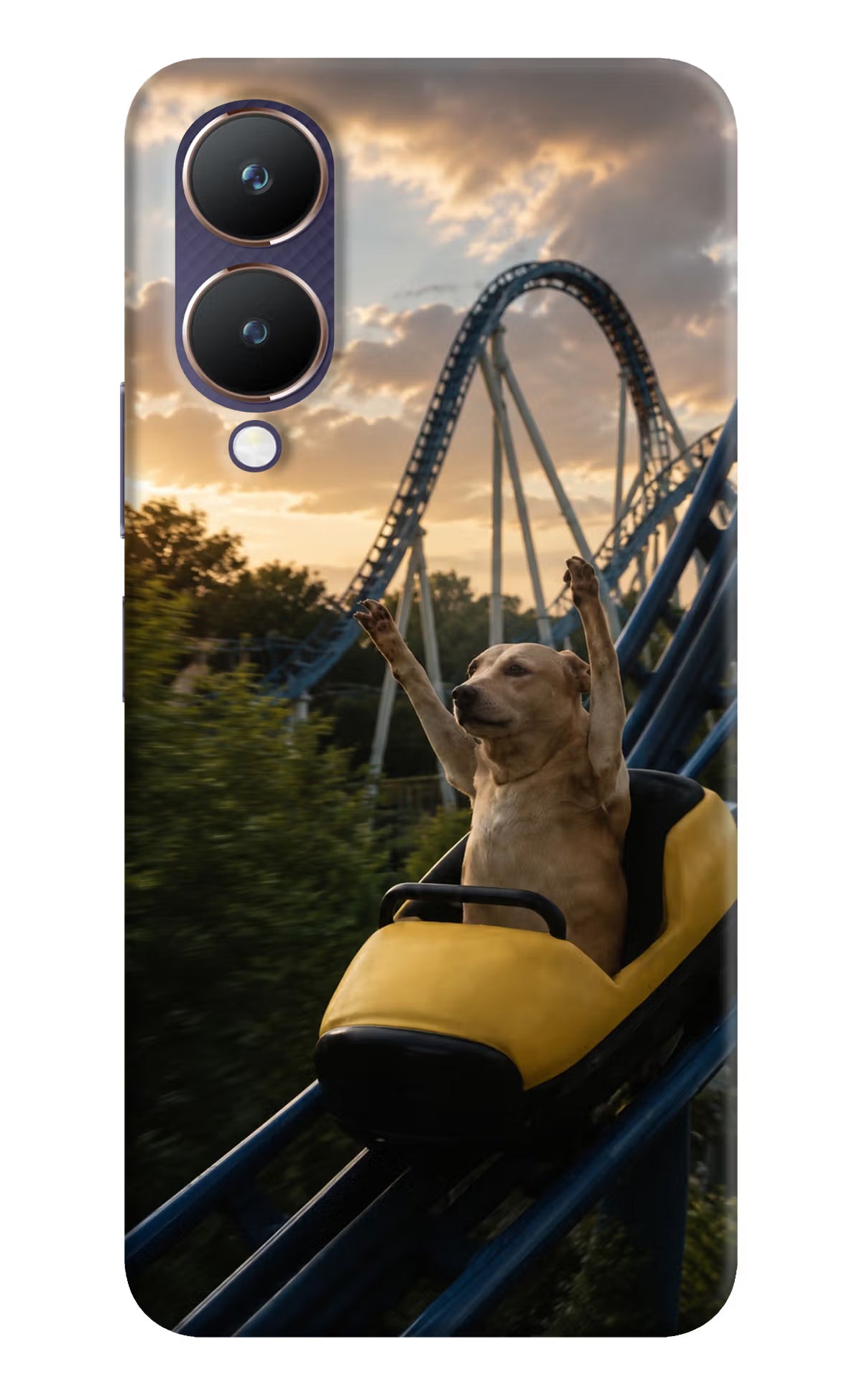 Rollercoaster Dog Vivo Y28 5G Back Cover