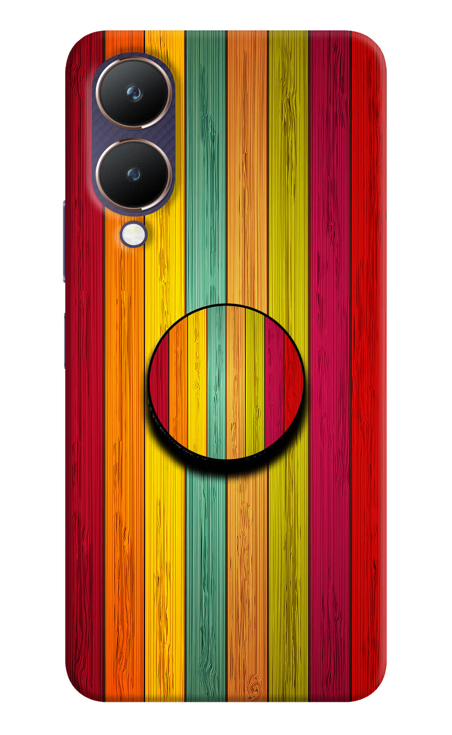 Multicolor Wooden Vivo Y28 5G Pop Case, Hard case