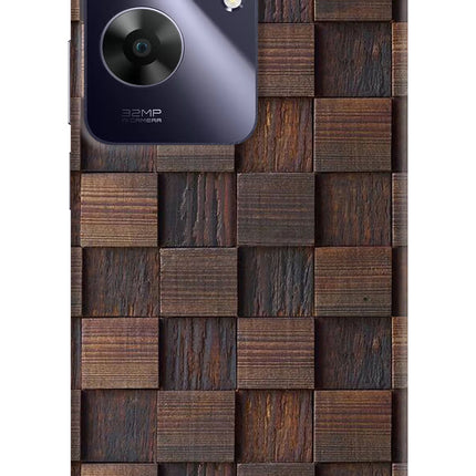 Wooden Cube Design Realme C61 Hard Case Back Cover by Casekaro