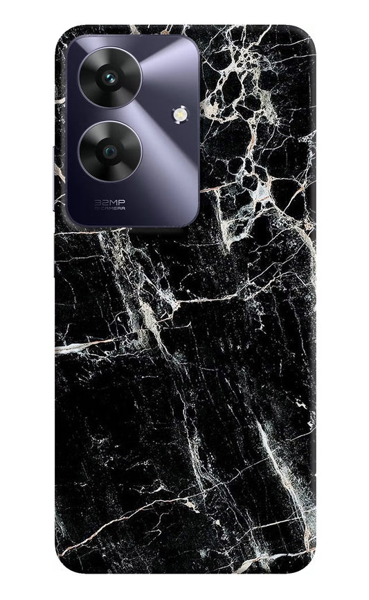 Black Marble Texture Realme C61 Hard Case Back Cover by Casekaro