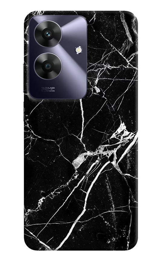 Black Marble Pattern Realme C61 Hard Case Back Cover by Casekaro