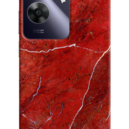Red Marble Design Realme C61 Hard Case Back Cover by Casekaro