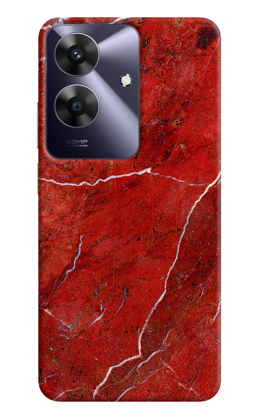 Red Marble Design Realme C61 Back Cover, Hard case
