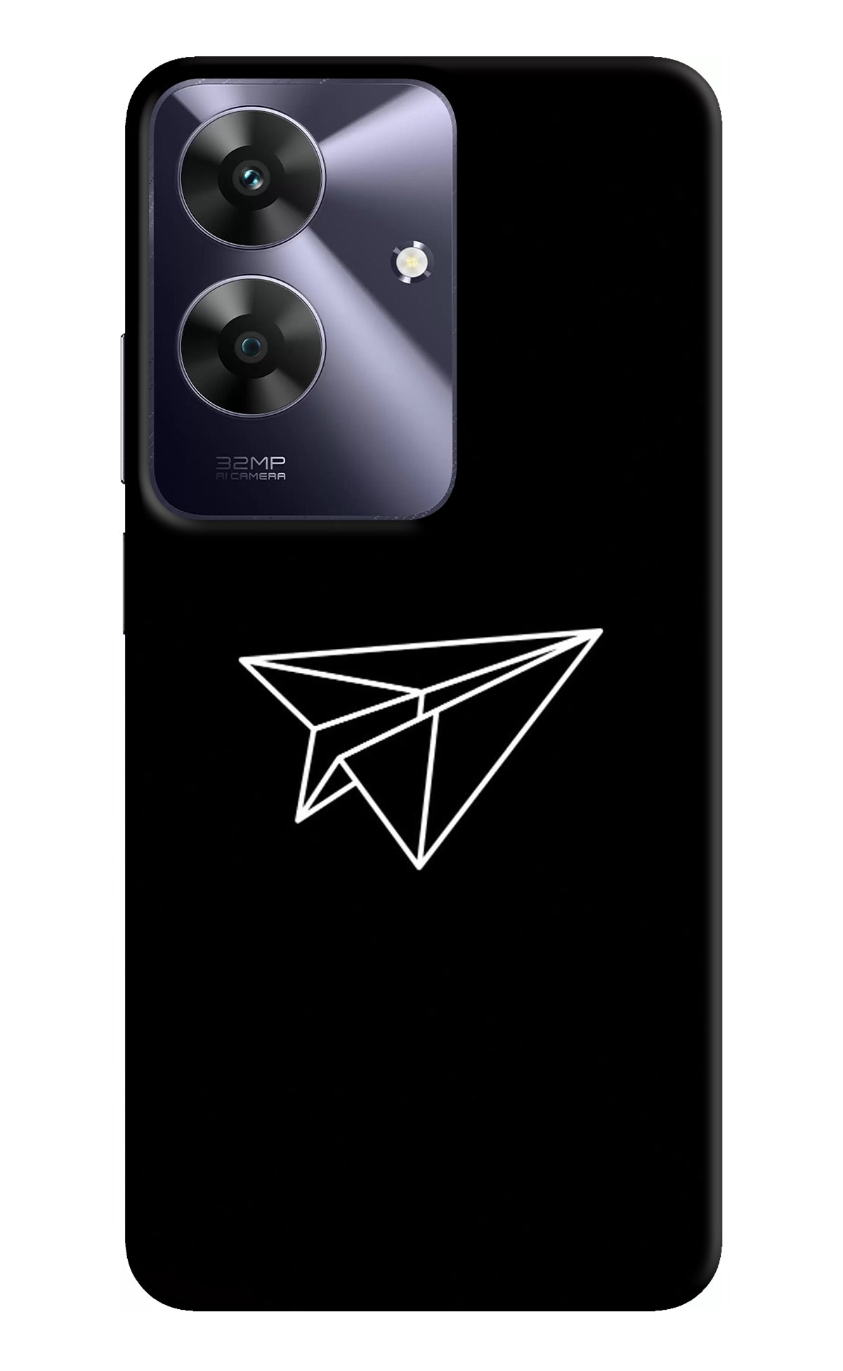 Paper Plane White Realme C61 Back Cover