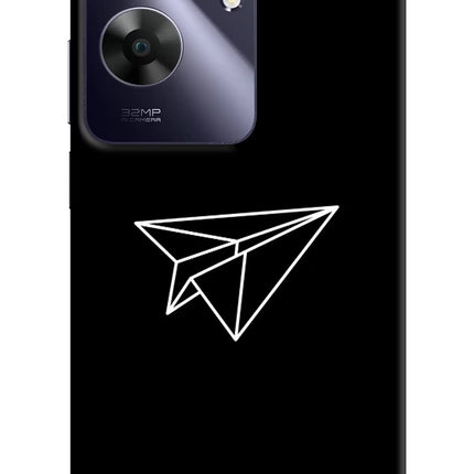 Paper Plane White Realme C61 Hard Case Back Cover by Casekaro