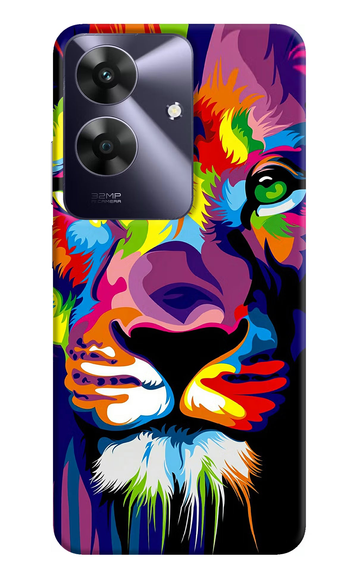 Lion Realme C61 Hard Case Back Cover by Casekaro