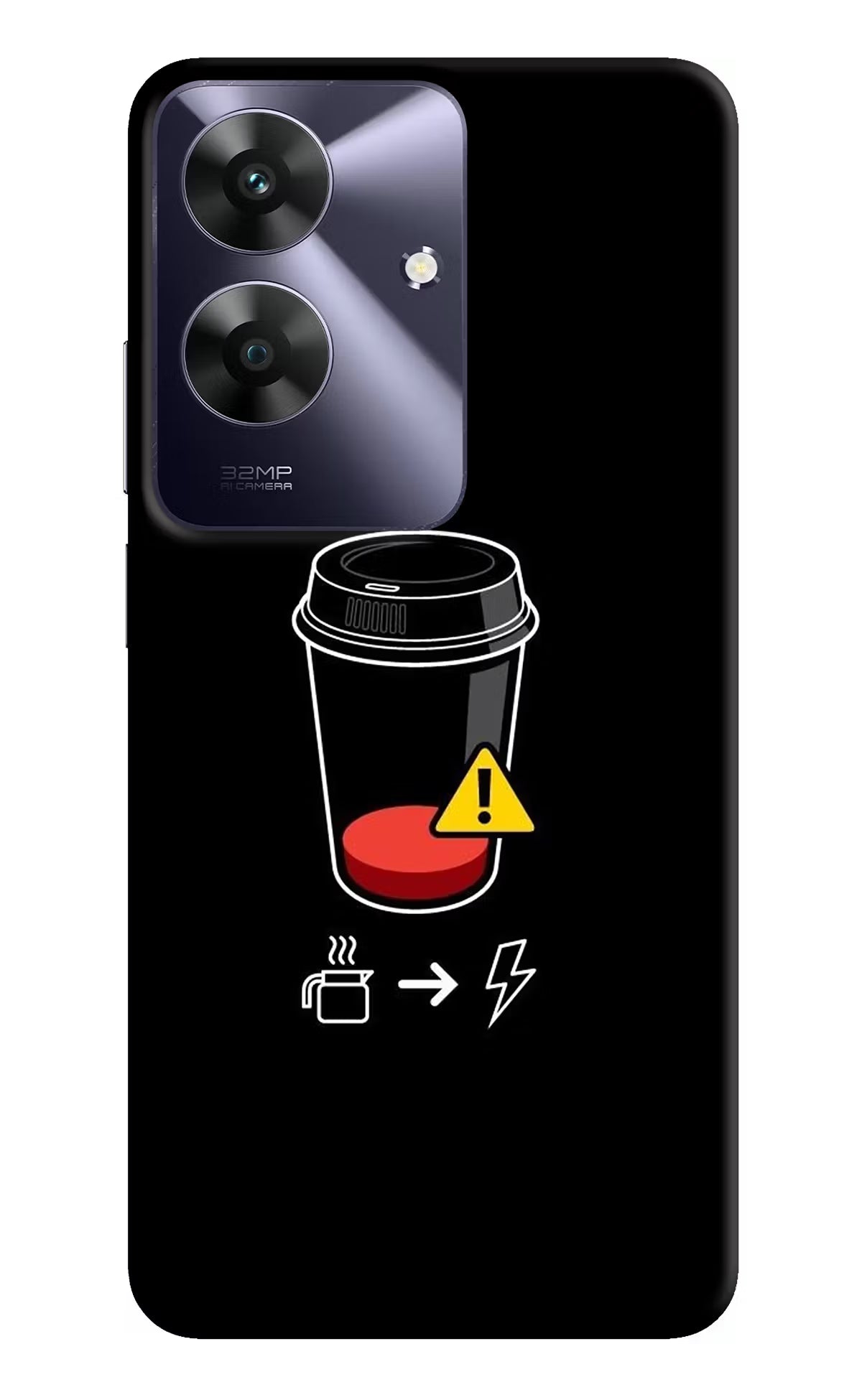 Coffee Realme C61 Hard Case Back Cover by Casekaro