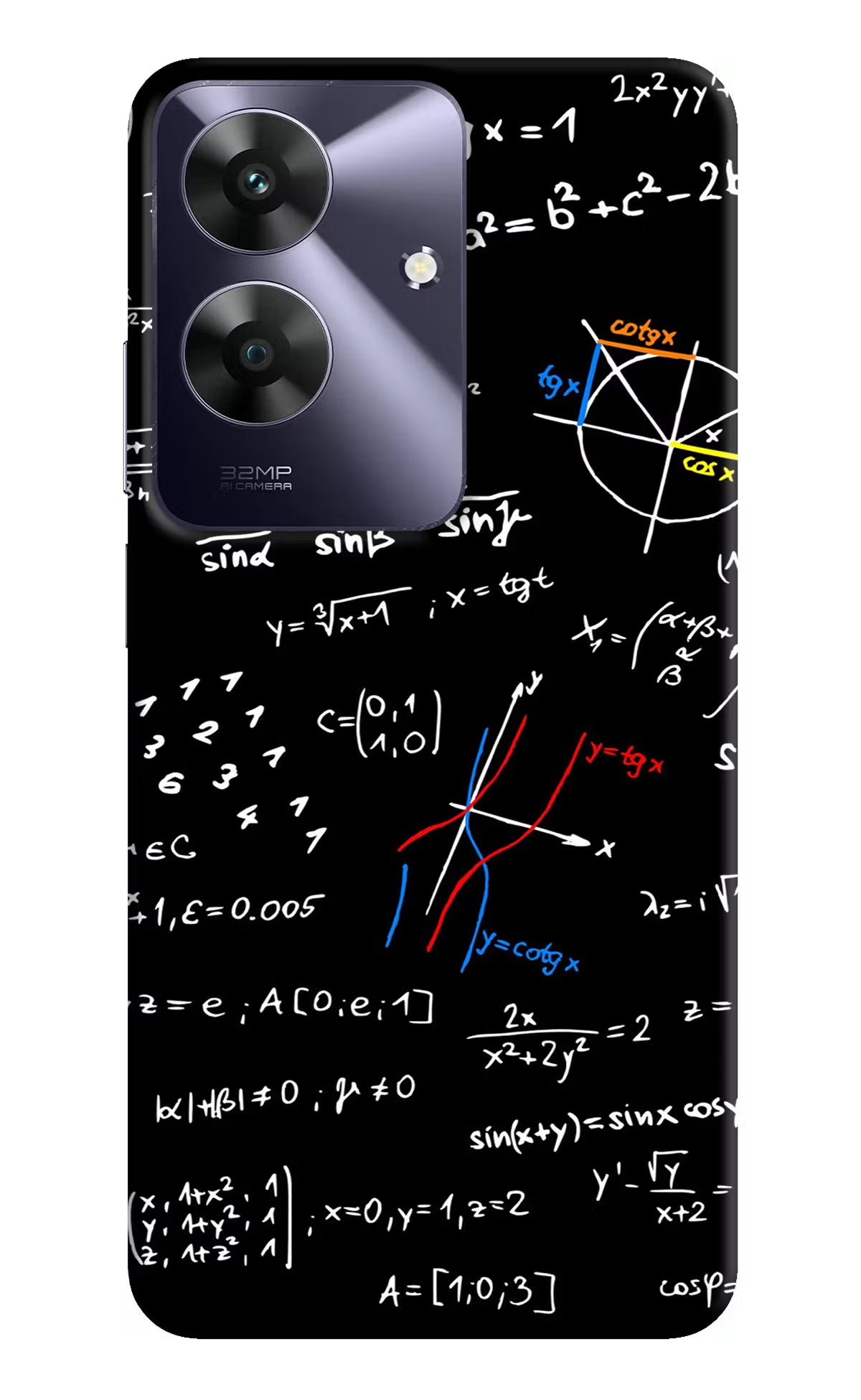 Mathematics Formula Realme C61 Hard Case Back Cover by Casekaro