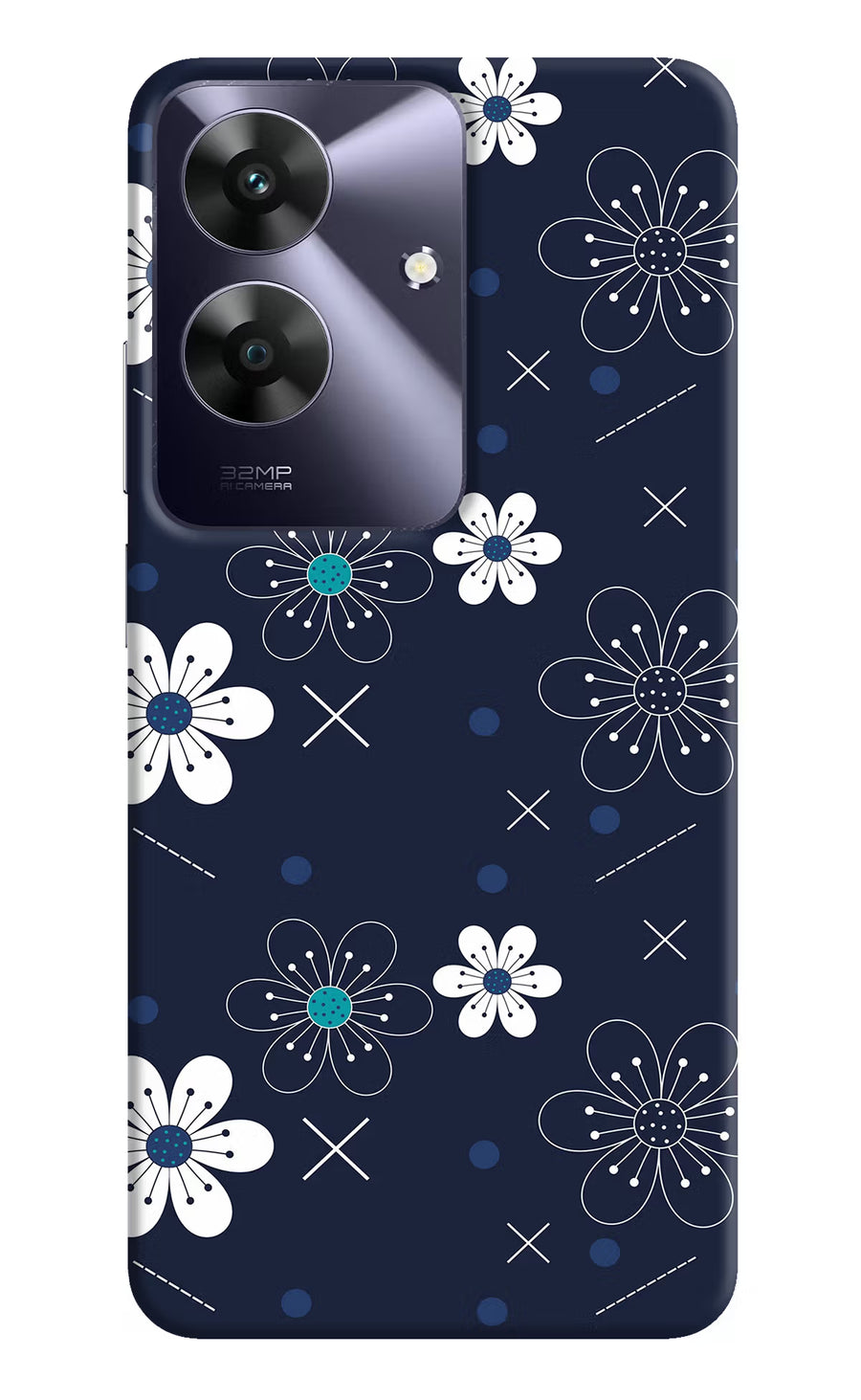 Flowers Realme C61 Back Cover, Hard case