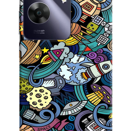 Space Abstract Realme C61 Hard Case Back Cover by Casekaro