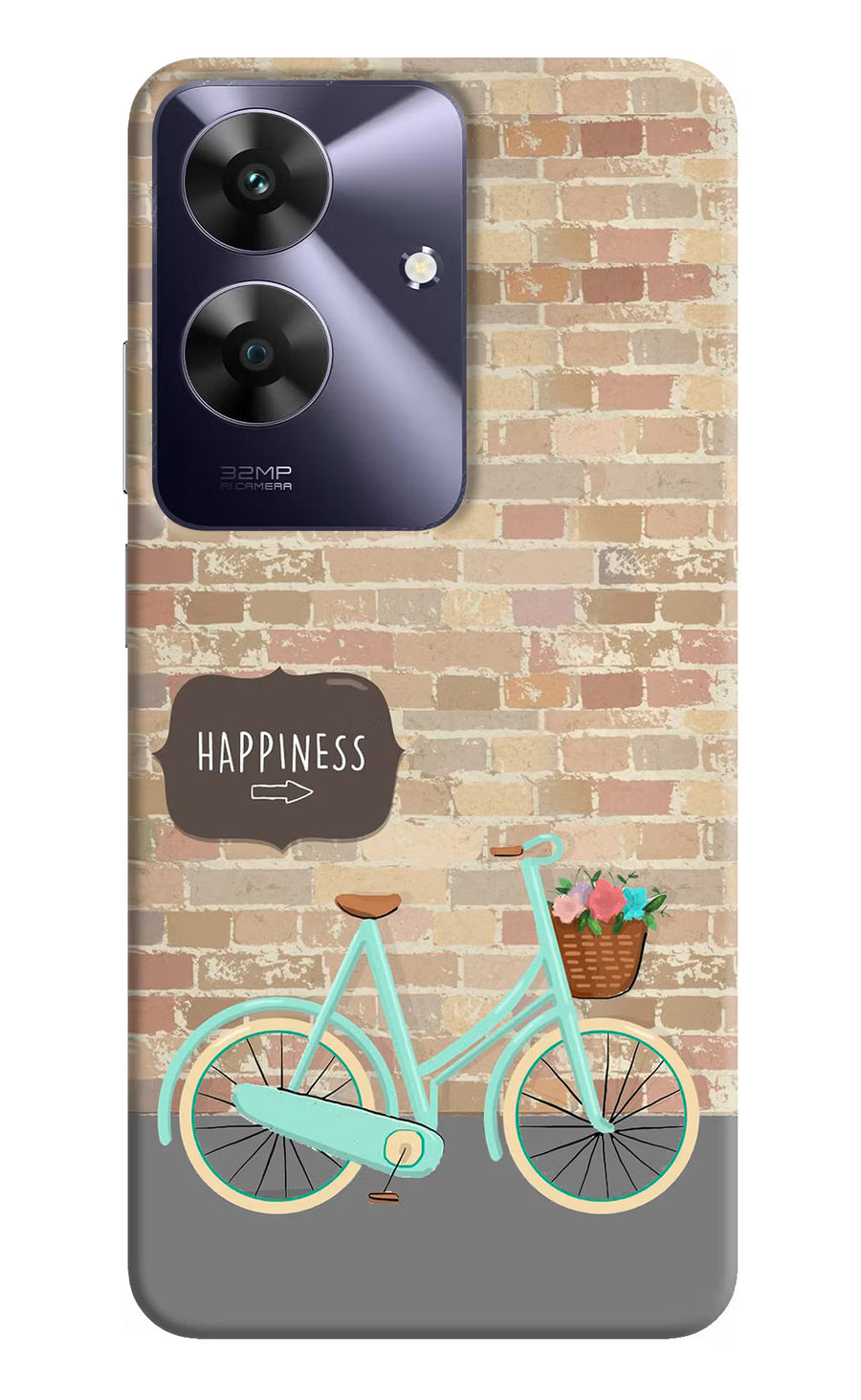 Happiness Artwork Realme C61 Back Cover, Hard case