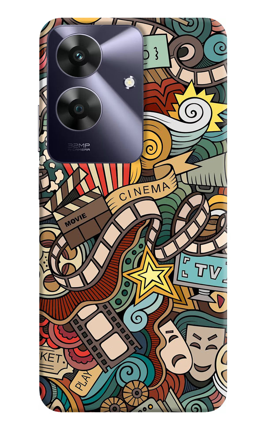 Cinema Abstract Realme C61 Back Cover, Hard case