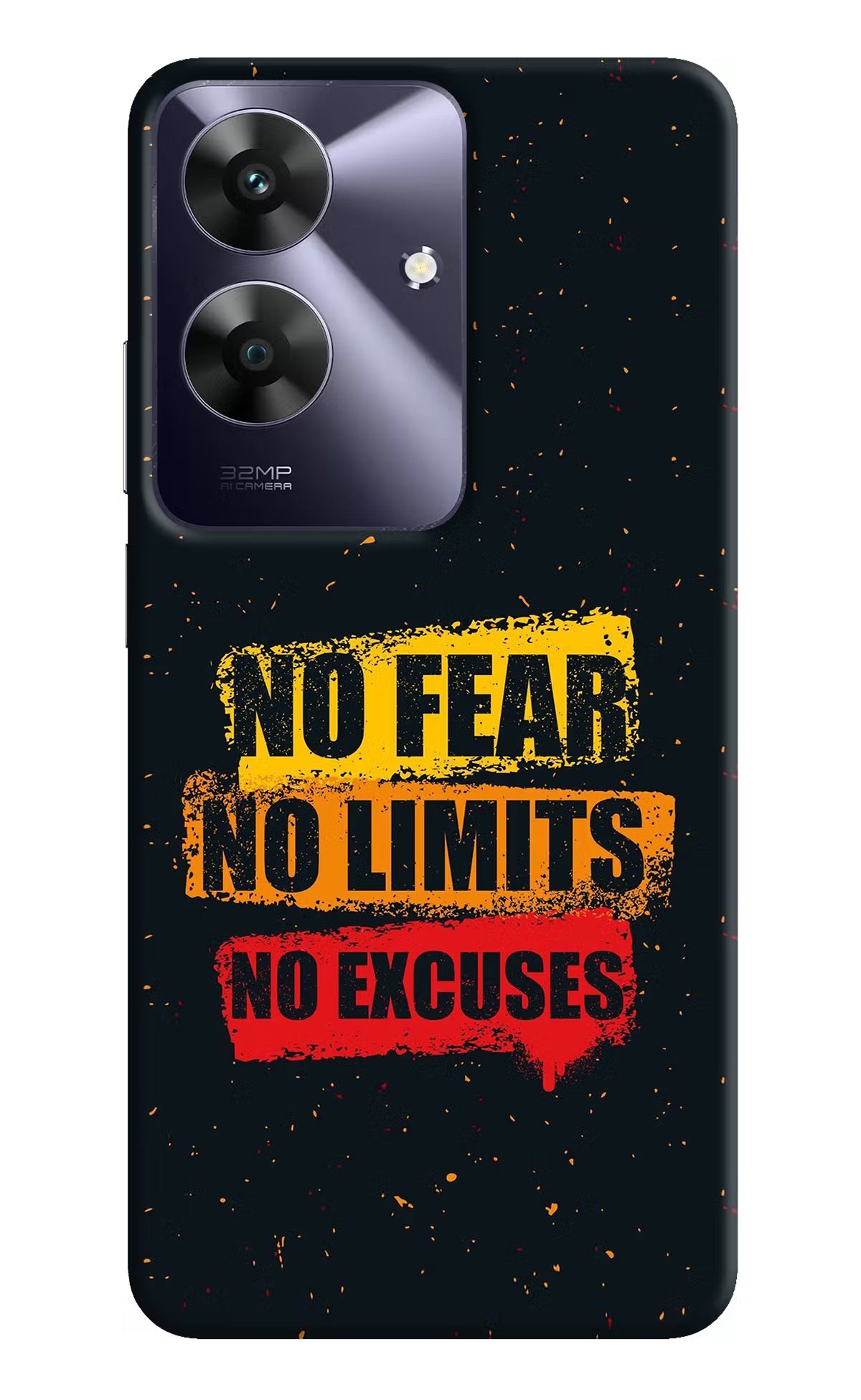 No Fear No Limits No Excuse Realme C61 Hard Case Back Cover by Casekaro