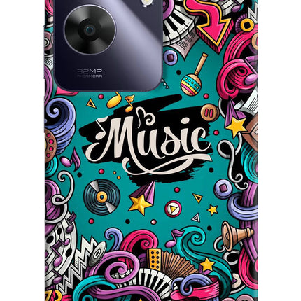 Music Graffiti Realme C61 Hard Case Back Cover by Casekaro