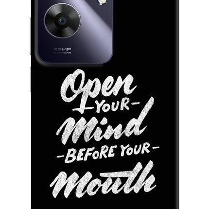 Open Your Mind Before Your Mouth Realme C61 Hard Case Back Cover by Casekaro