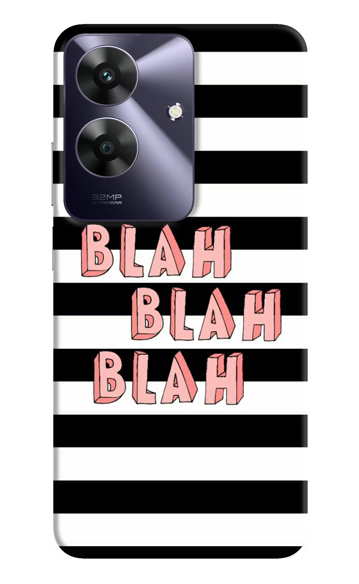 Blah Blah Blah Realme C61 Hard Case Back Cover by Casekaro