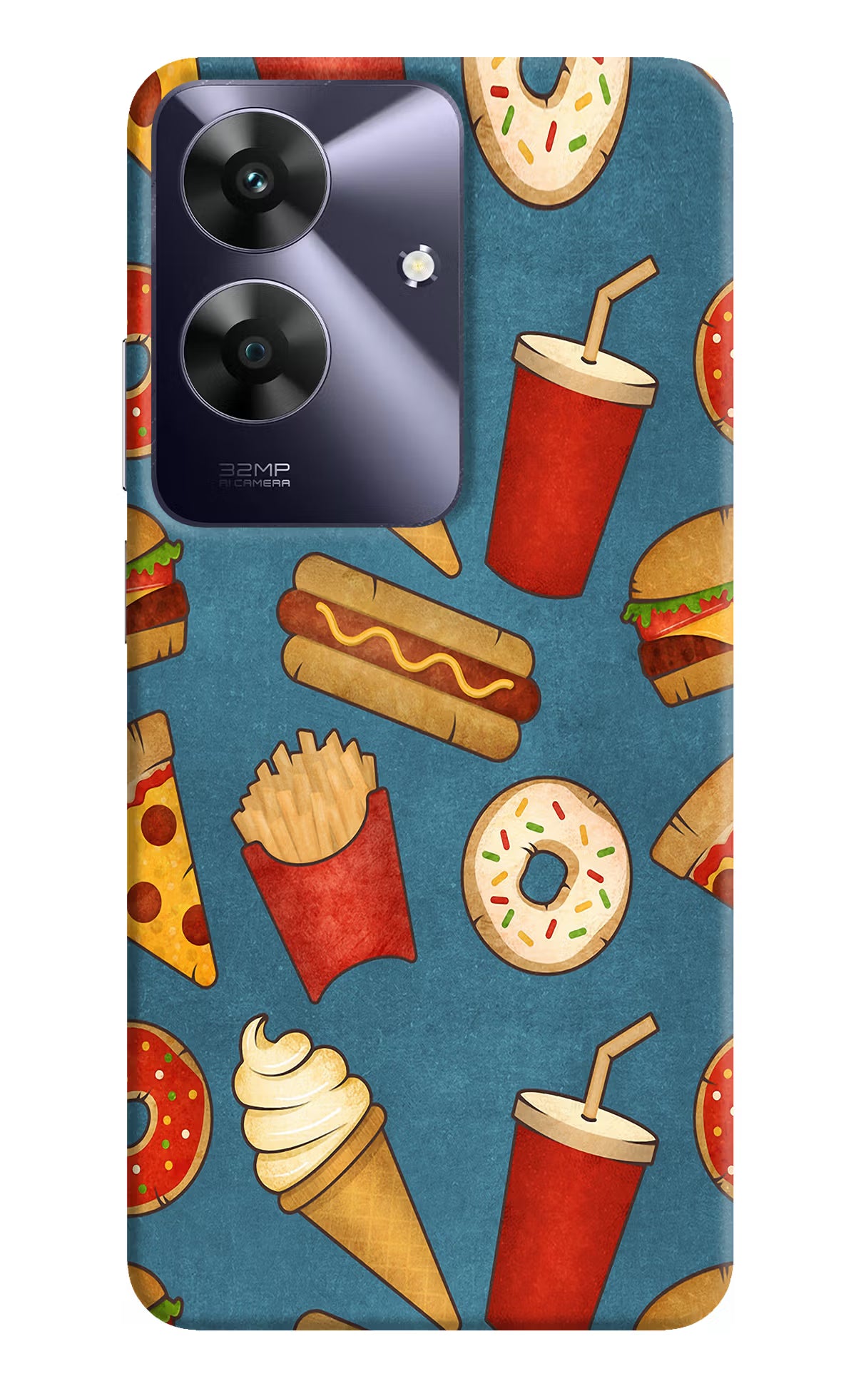 Foodie Realme C61 Hard Case Back Cover by Casekaro