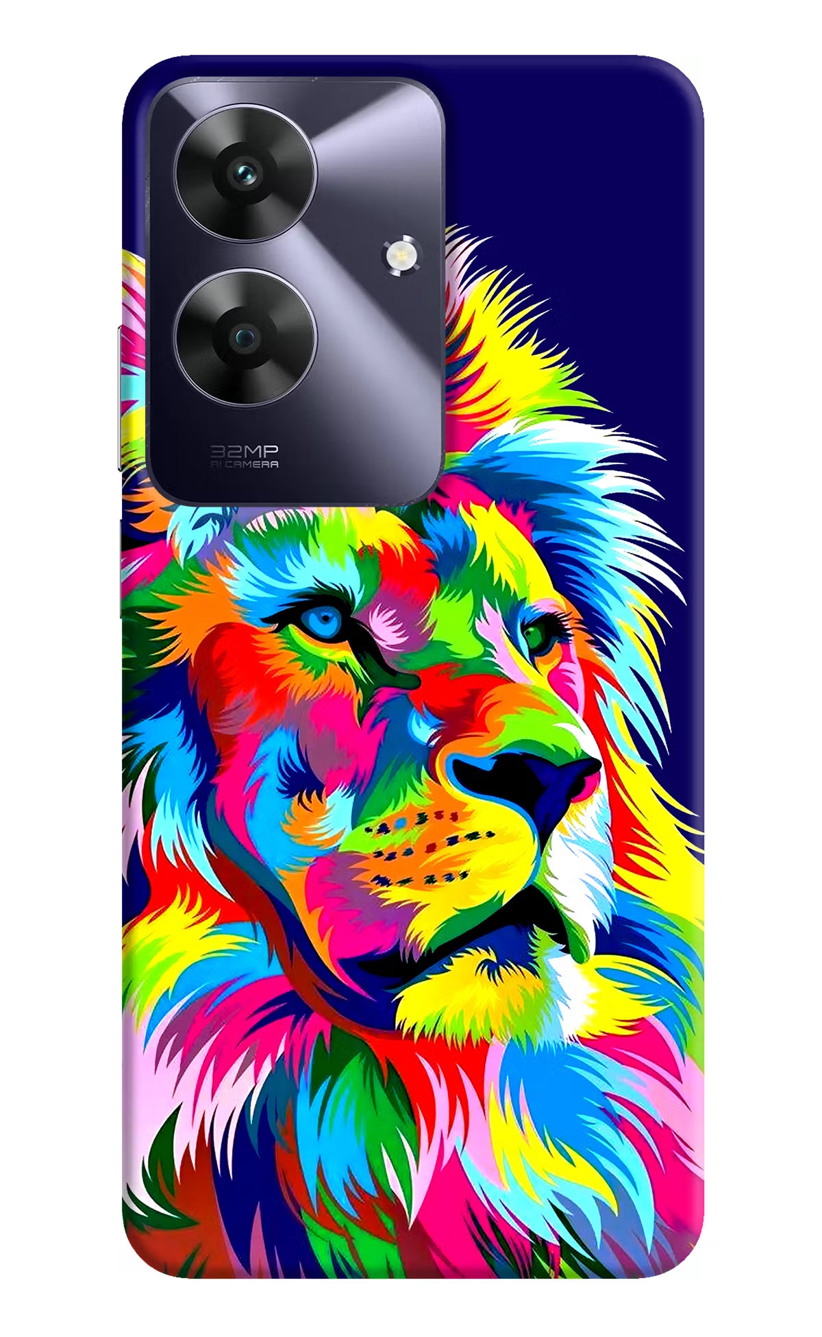 Vector Art Lion Realme C61 Hard Case Back Cover by Casekaro