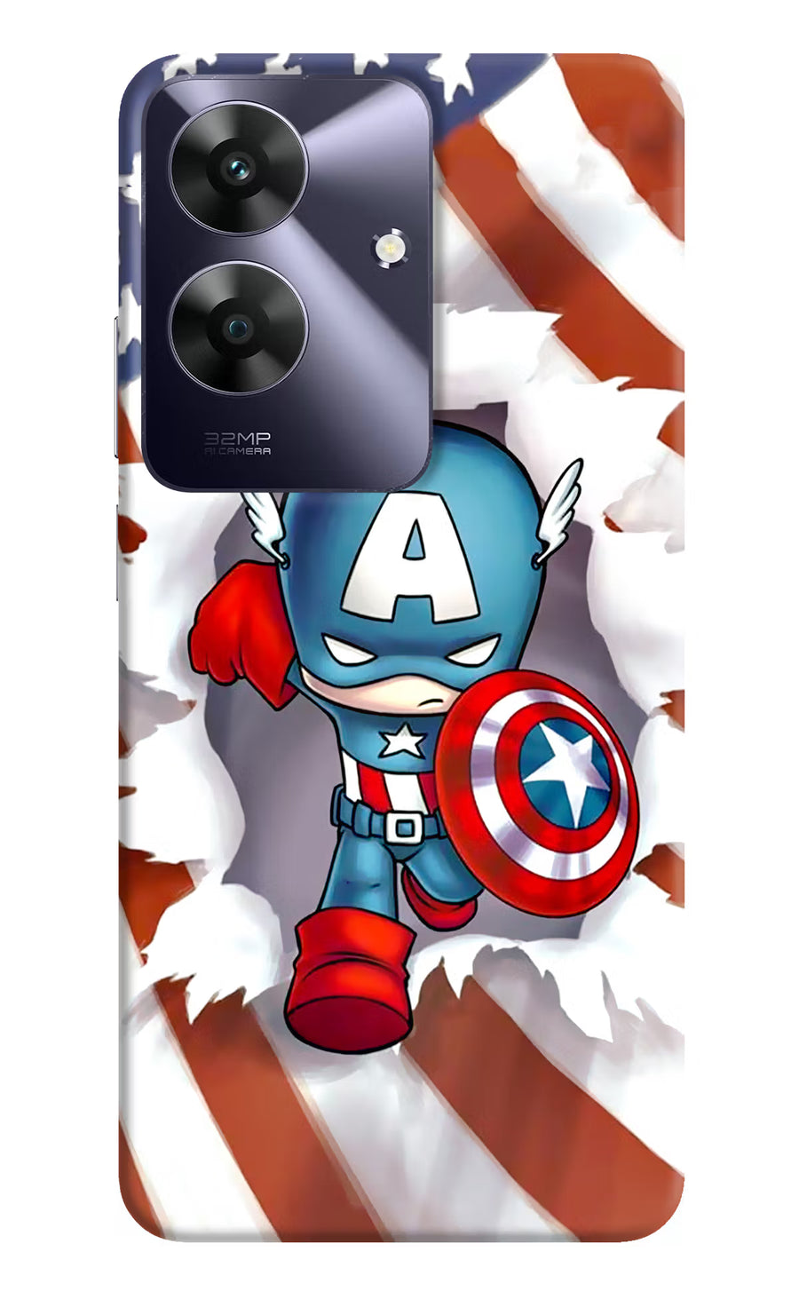 Captain America Realme C61 Back Cover, Hard case