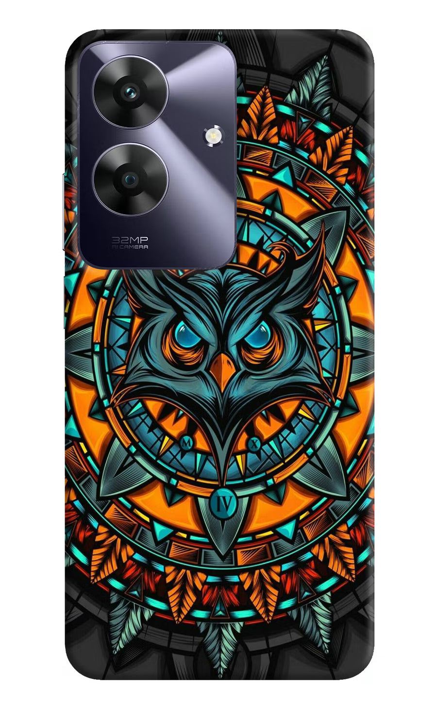 Angry Owl Art Realme C61 Back Cover, Hard case