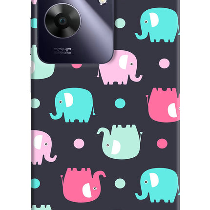 Elephants Realme C61 Hard Case Back Cover by Casekaro