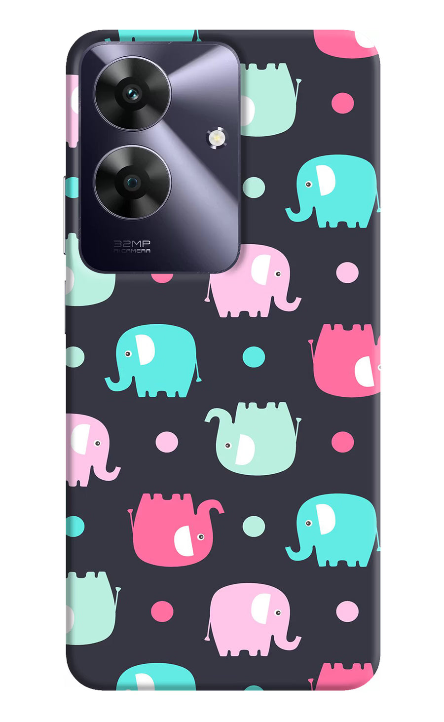 Elephants Realme C61 Back Cover, Hard case