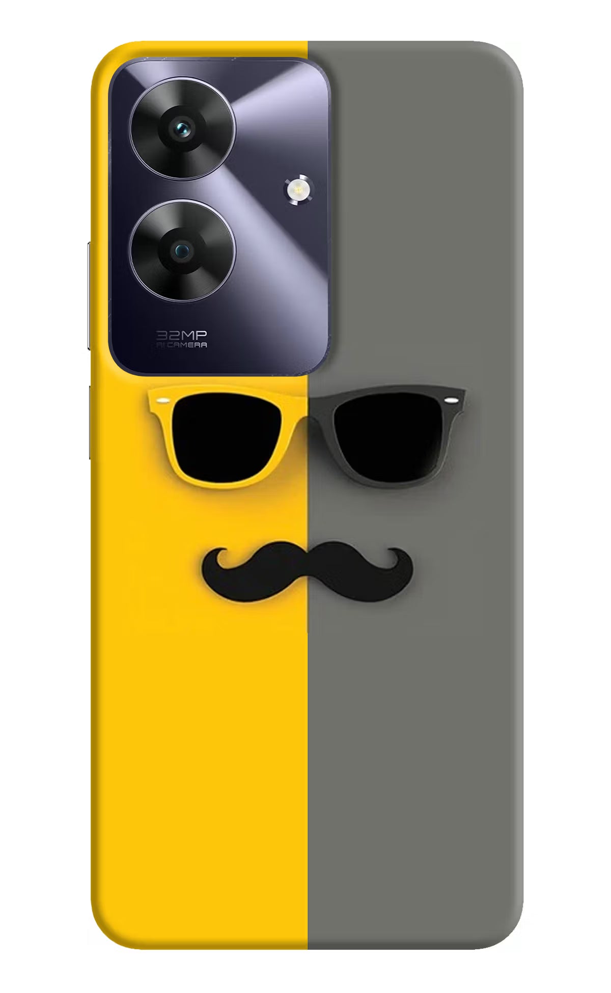 Sunglasses with Mustache Realme C61 Hard Case Back Cover by Casekaro