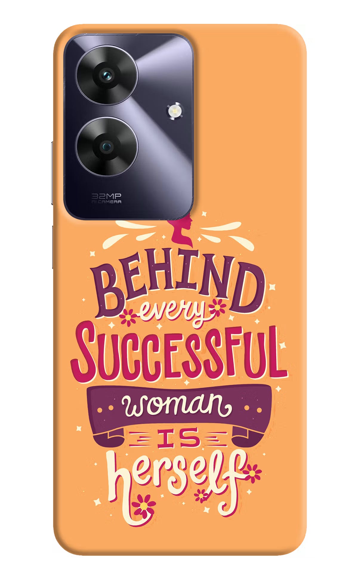 Behind Every Successful Woman There Is Herself Realme C61 Hard Case Back Cover by Casekaro