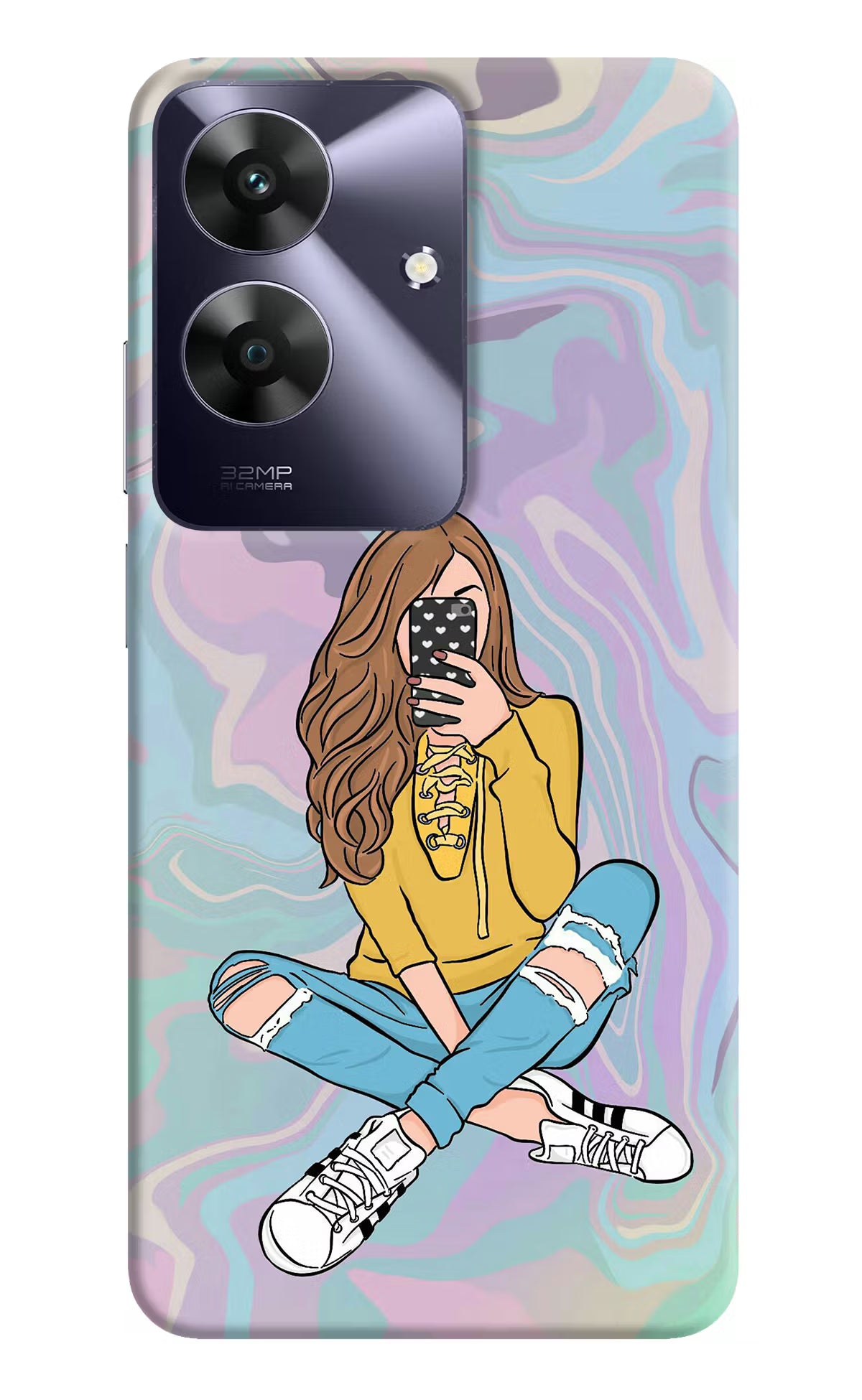 Selfie Girl Realme C61 Hard Case Back Cover by Casekaro