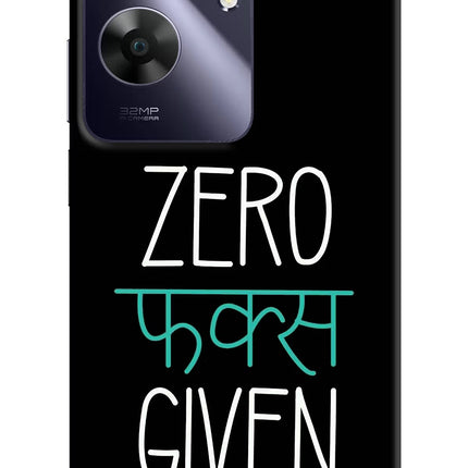 Zero Fucks Given Realme C61 Hard Case Back Cover by Casekaro